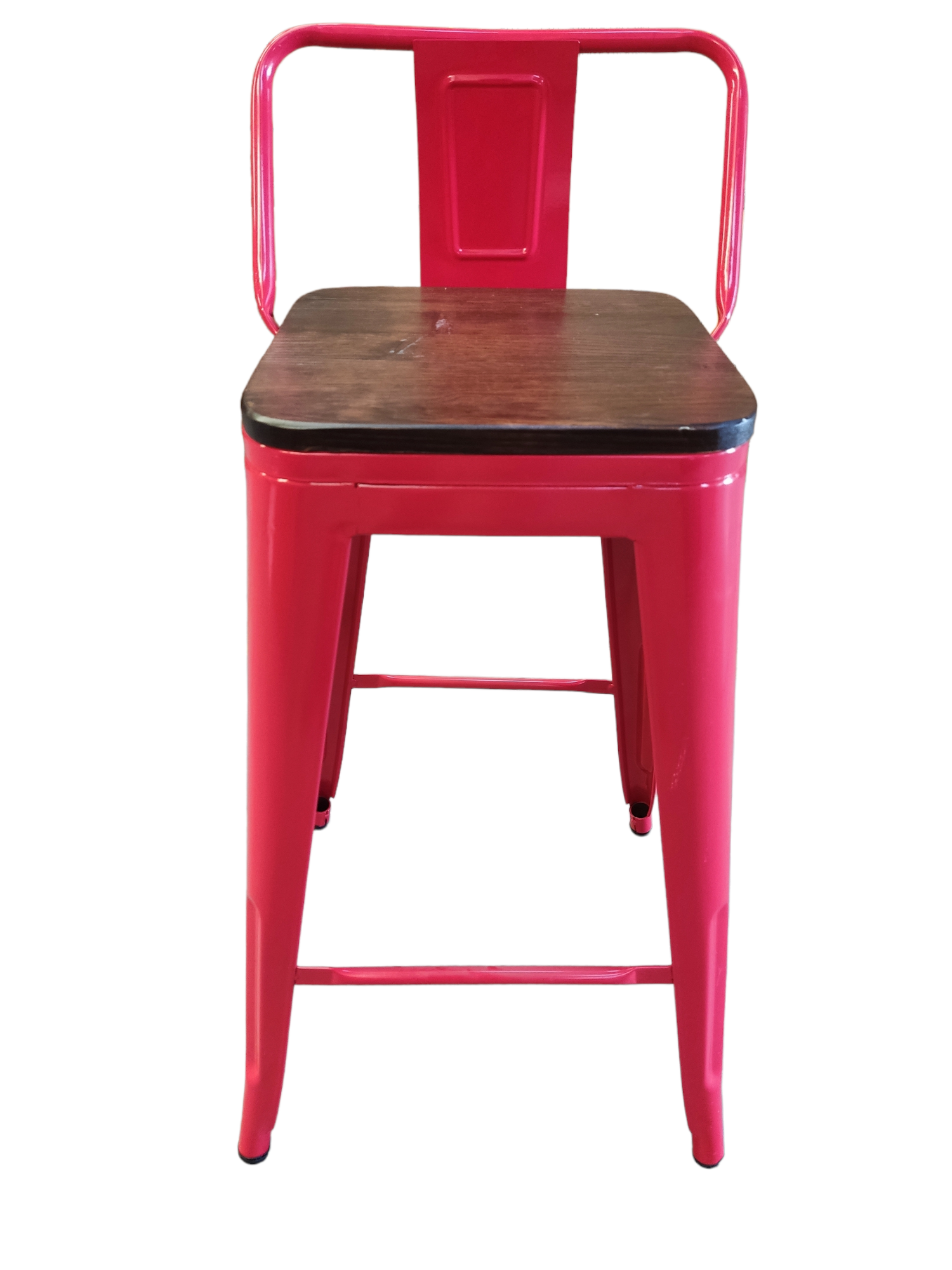 PACK TODODESCUENTO ROJO 4 PISOS TABURETES TOLIX 66 CM BASE MADERA OSCURA - 1