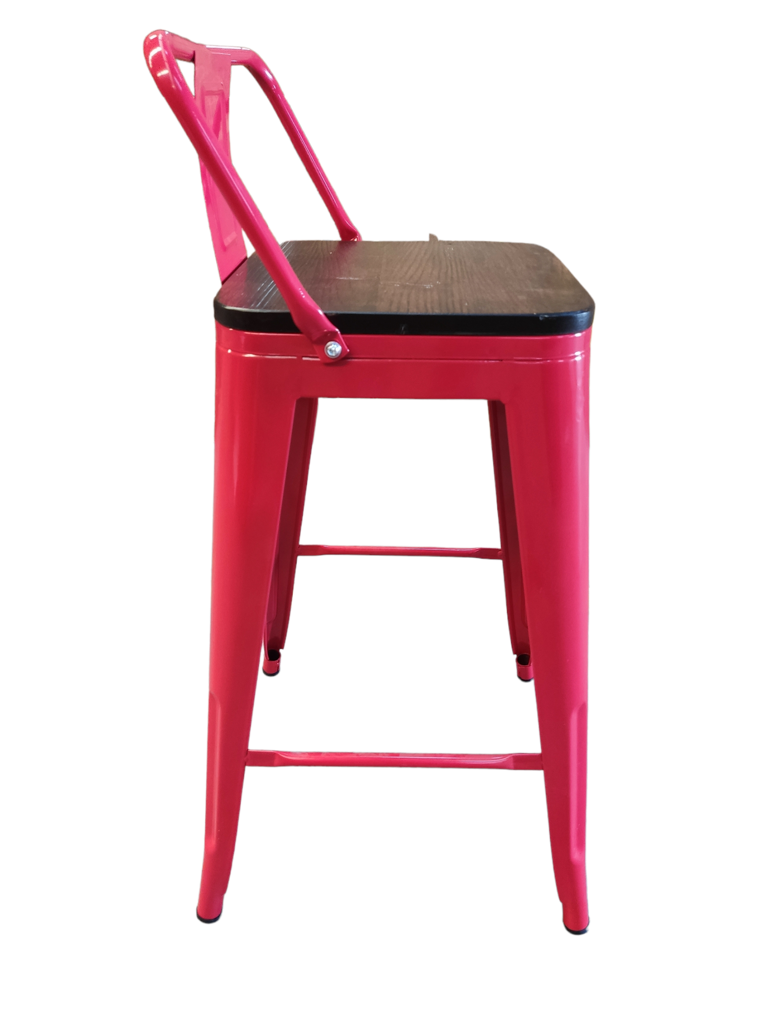 PACK TODODESCUENTO ROJO 4 PISOS TABURETES TOLIX 66 CM BASE MADERA OSCURA - 2