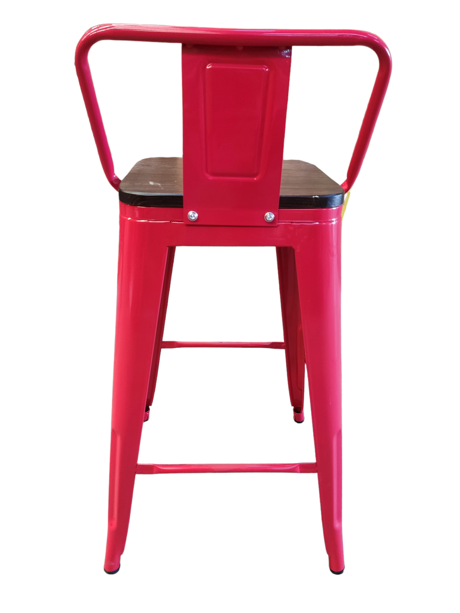 PACK TODODESCUENTO ROJO 4 PISOS TABURETES TOLIX 66 CM BASE MADERA OSCURA - 3
