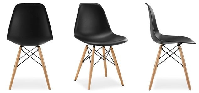 PACK TODODESCUENTO NEGRO 4 SILLAS EAMES DSW COMEDOR BAR NEGOCIO - 3
