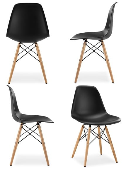 PACK TODODESCUENTO NEGRO 4 SILLAS EAMES DSW COMEDOR BAR NEGOCIO - 5