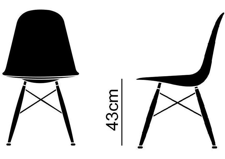 PACK TODODESCUENTO NEGRO 4 SILLAS EAMES DSW COMEDOR BAR NEGOCIO - 7