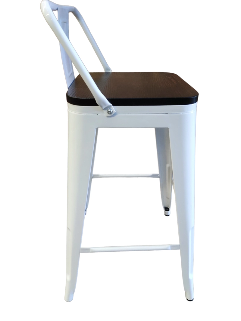 PACK TODODESCUENTO BLANCO 4 PISOS TABURETES TOLIX 66 CM BASE MADERA OSCURA - 2