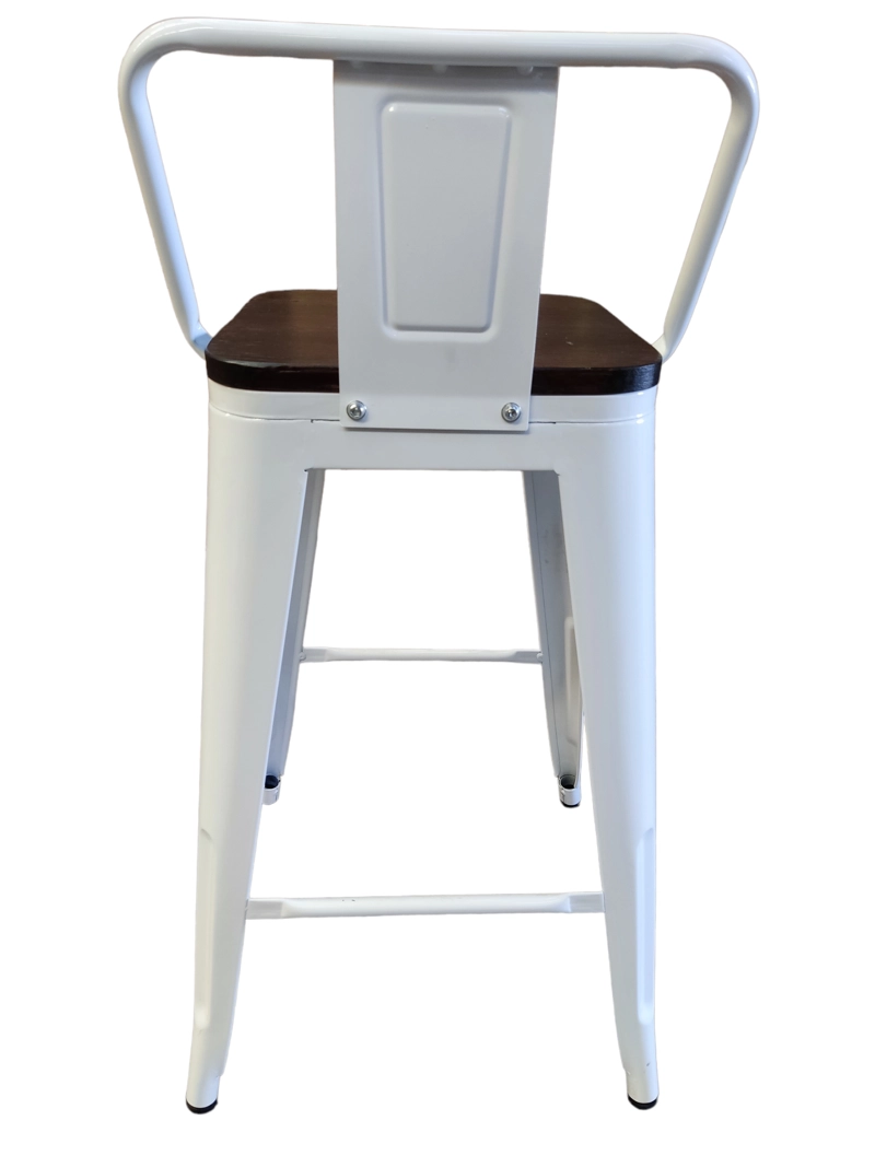 PACK TODODESCUENTO BLANCO 4 PISOS TABURETES TOLIX 66 CM BASE MADERA OSCURA - 4
