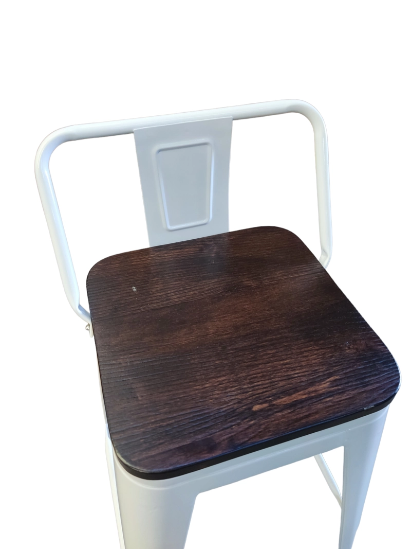PACK TODODESCUENTO BLANCO 4 PISOS TABURETES TOLIX 66 CM BASE MADERA OSCURA - 5