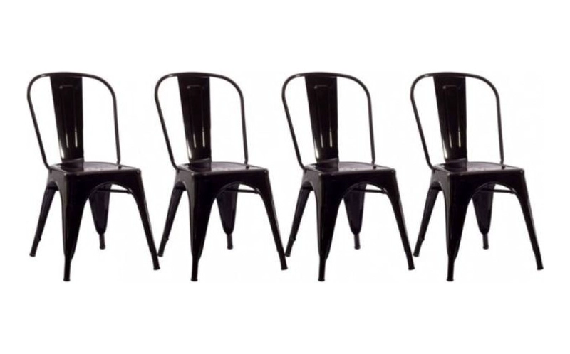 PACK TODODESCUENTO NEGRO 4 SILLAS COMEDOR TOLIX MATE CASINO RESTAURANT - 2