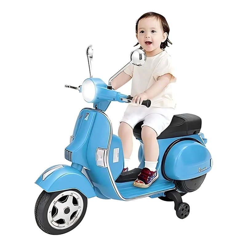 MOTO ELE CTRICA PIAGGIO VESPA, ORIGINAL, NIÑOS- AZUL CLARO - 6