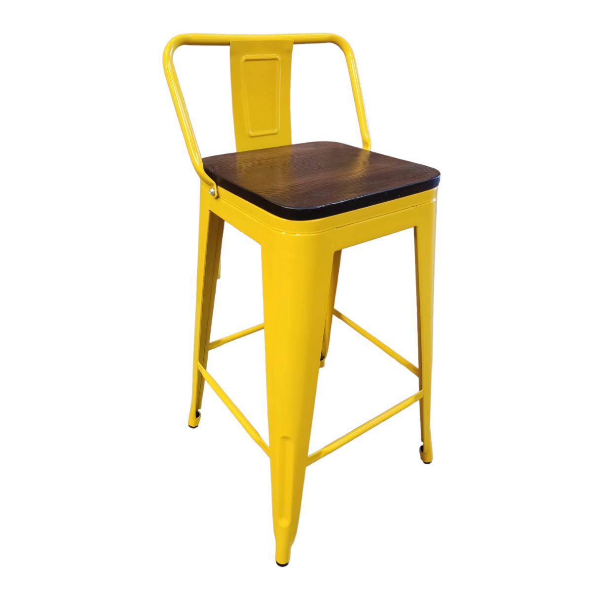 PACK TODODESCUENTO AMARILLO 4 PISOS TABURETES TOLIX 66 CM BASE MADERA OSCURA - 2