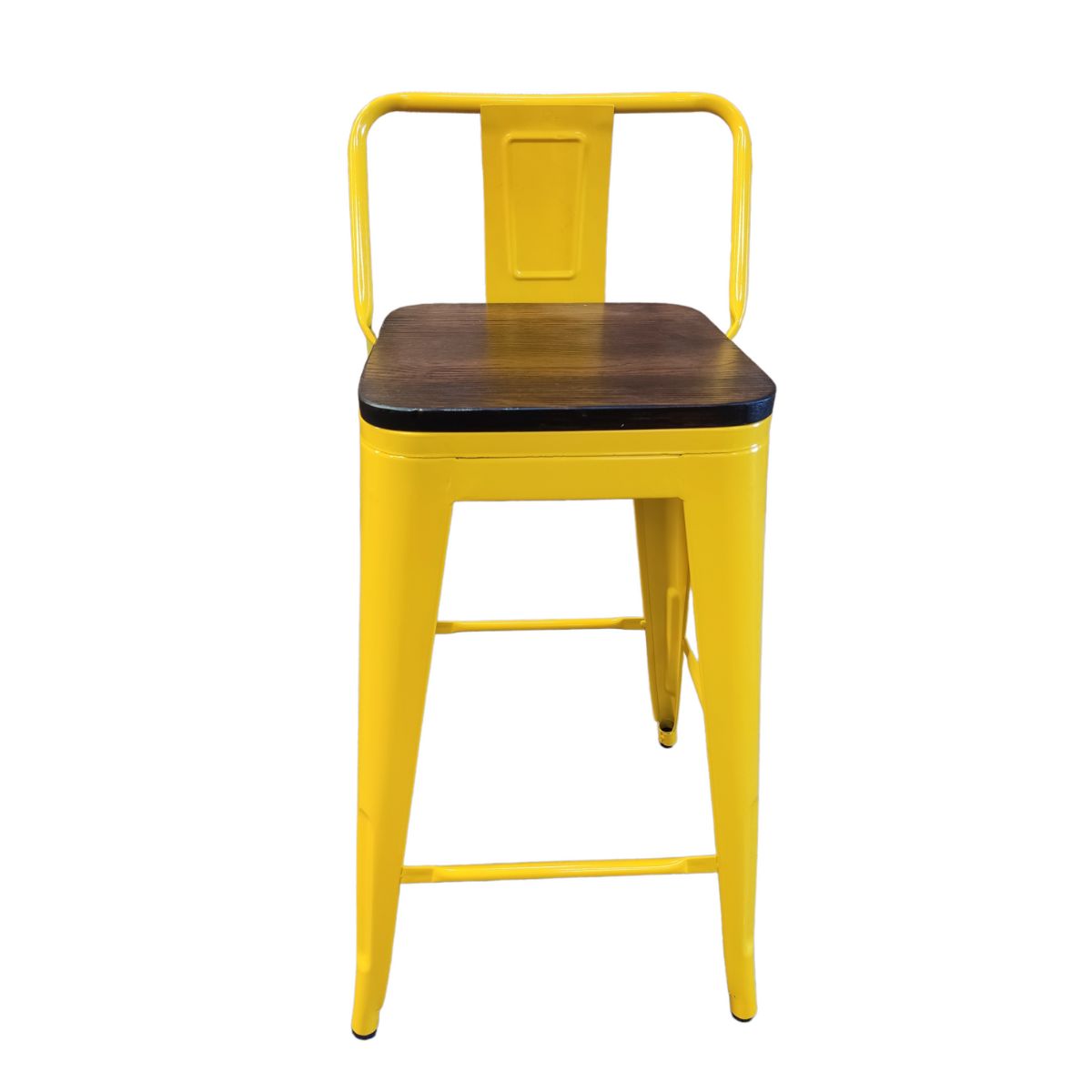 PACK TODODESCUENTO AMARILLO 4 PISOS TABURETES TOLIX 66 CM BASE MADERA OSCURA - 3