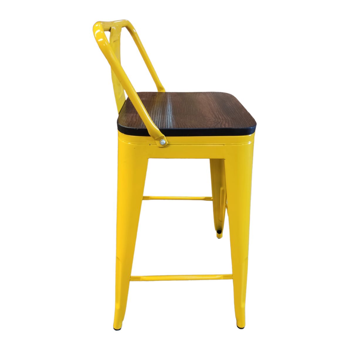 PACK TODODESCUENTO AMARILLO 4 PISOS TABURETES TOLIX 66 CM BASE MADERA OSCURA - 4