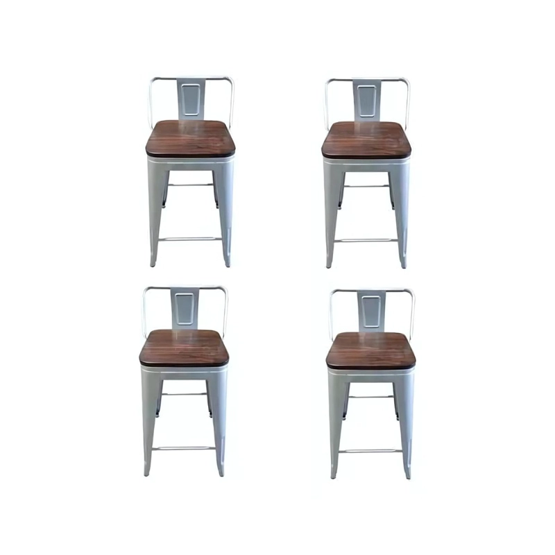 PACK TODODESCUENTO PLATA 4 PISOS TABURETES TOLIX 66 CM BASE MADERA OSCURA - 1