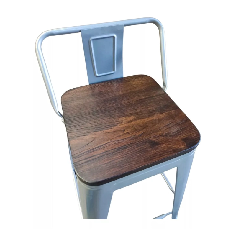 PACK TODODESCUENTO PLATA 4 PISOS TABURETES TOLIX 66 CM BASE MADERA OSCURA - 4