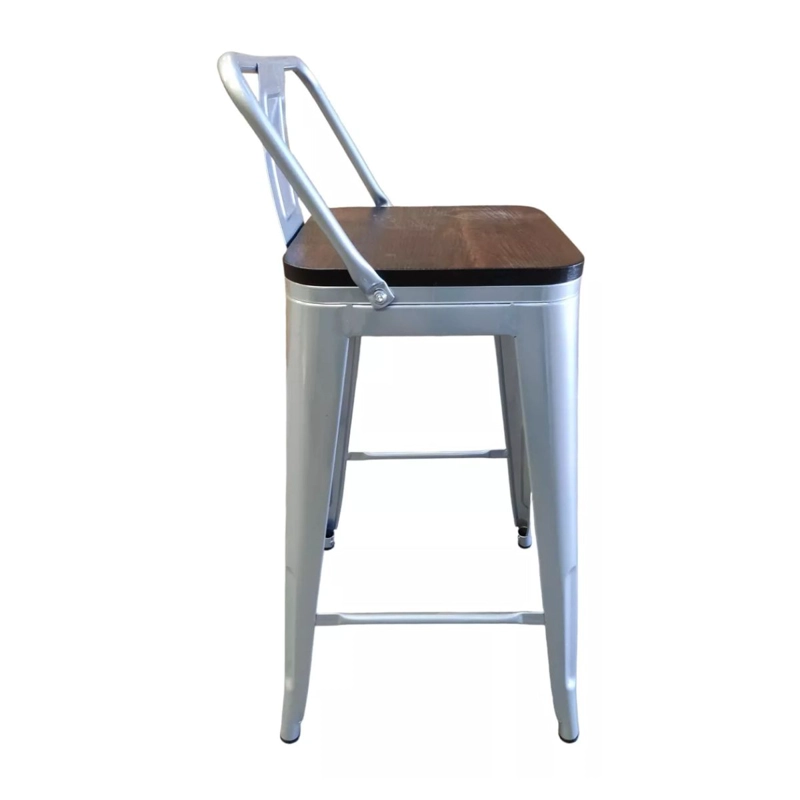 PACK TODODESCUENTO PLATA 4 PISOS TABURETES TOLIX 66 CM BASE MADERA OSCURA - 5