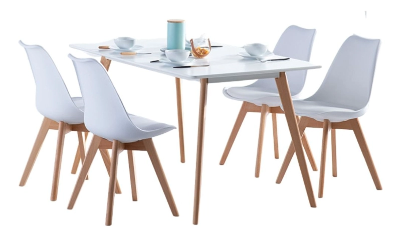 PACK TODODESCUENTO BLANCO 4 SILLAS TULIP COMEDOR BAR NEGOCIO - 5