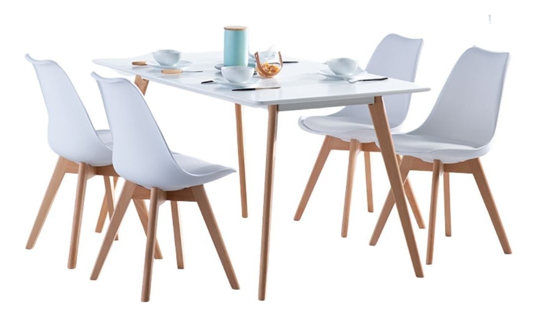 PACK TODODESCUENTO BLANCO 4 SILLAS TULIP COMEDOR BAR NEGOCIO - 5