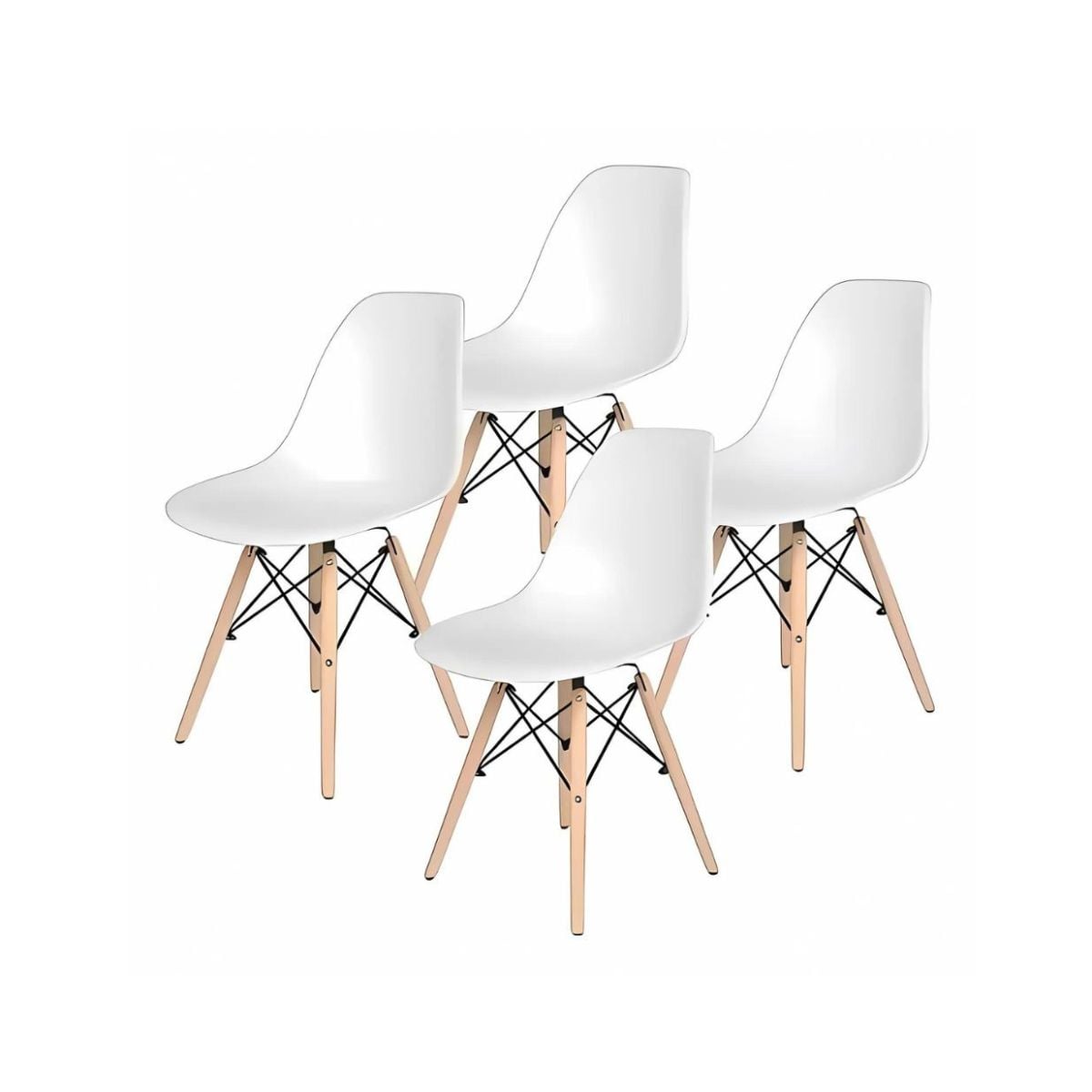 PACK TODODESCUENTO BLANCO 4 SILLAS EAMES DSW COMEDOR BAR NEGOCIO - 1