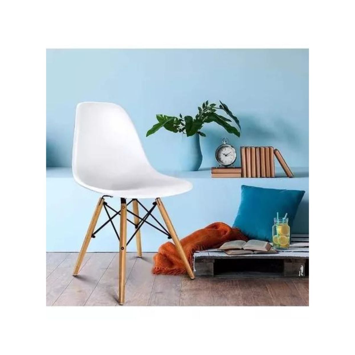 PACK TODODESCUENTO BLANCO 4 SILLAS EAMES DSW COMEDOR BAR NEGOCIO - 6