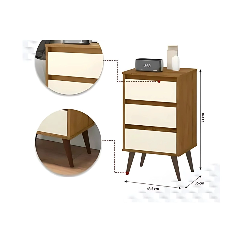 VELADOR MESA TODODESCUENTO NOCHE MOD ODIN BLANCO MUEBLE DORMITORIO - 3