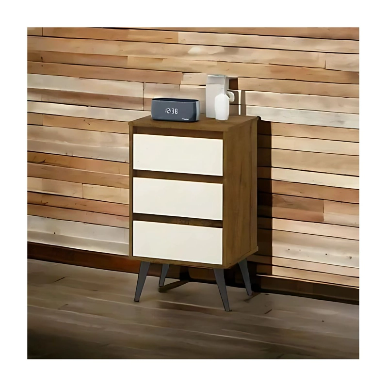 VELADOR MESA TODODESCUENTO NOCHE MOD ODIN BLANCO MUEBLE DORMITORIO - 5