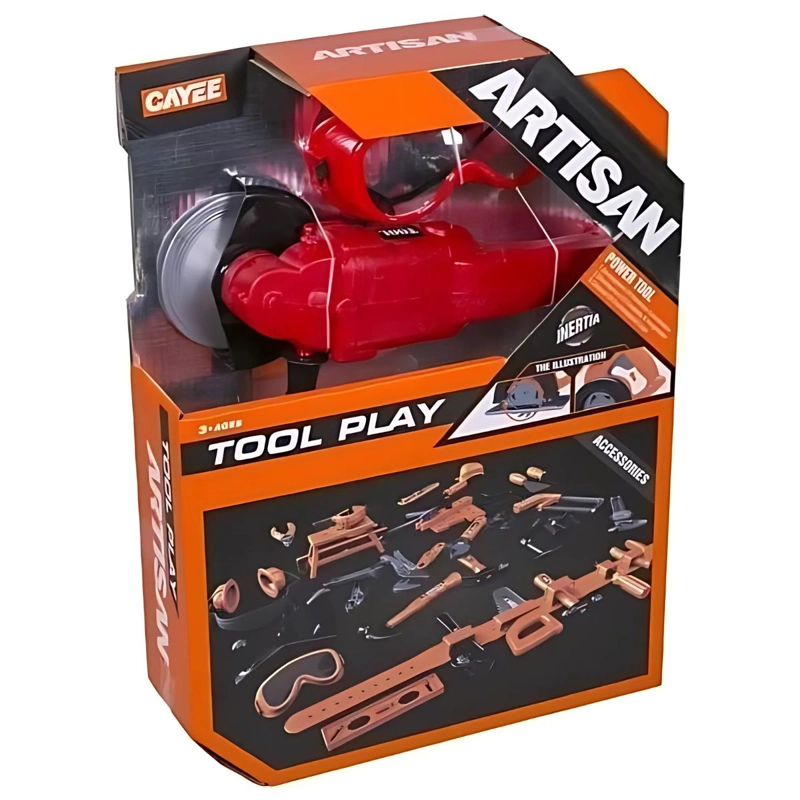 SET JUEGO DE HERRAMIENTAS PORTATIL ESMERIL,  NIÑOS 23 PIEZAS - 1