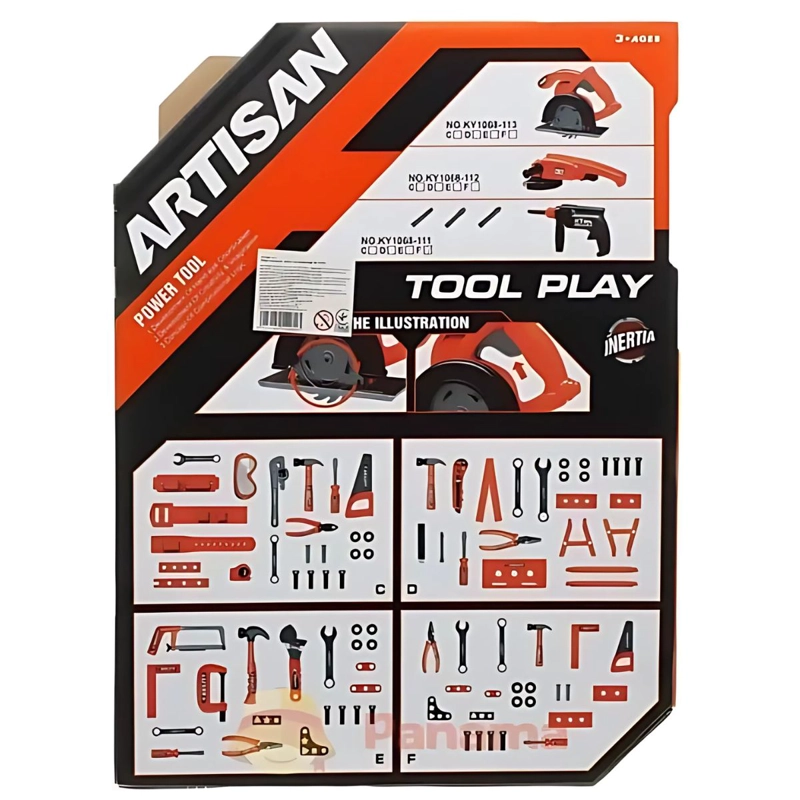SET JUEGO DE HERRAMIENTAS PORTATIL ESMERIL,  NIÑOS 23 PIEZAS - 2