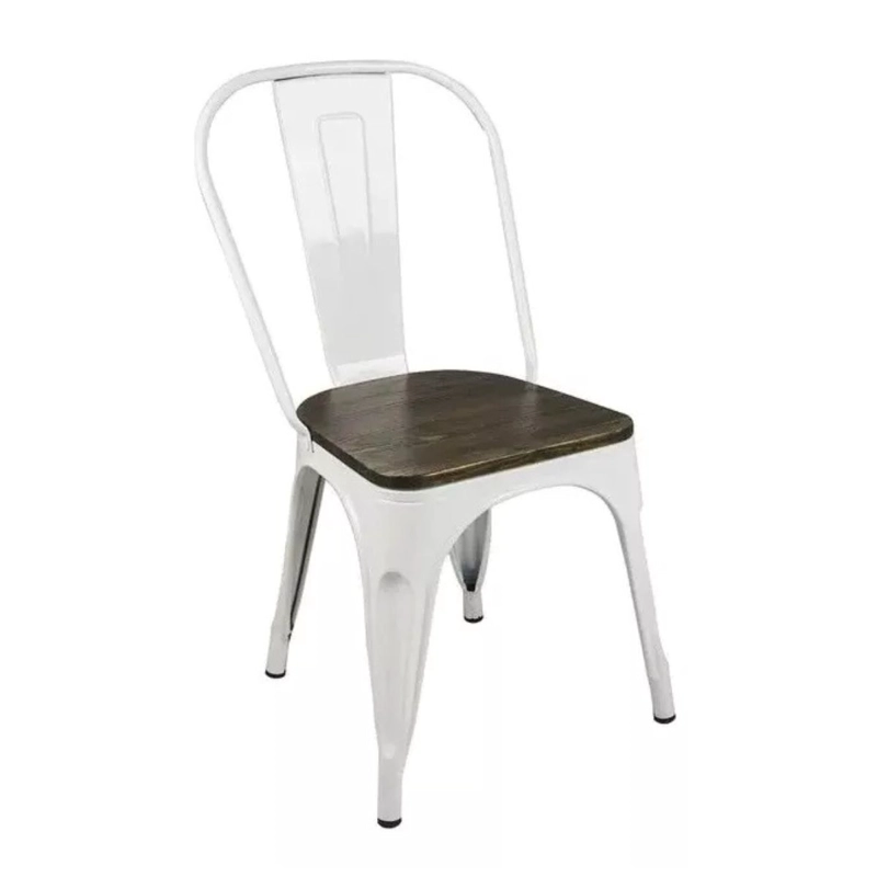PACK 4 SILLAS TOLIX BASE DE MADERA- BLANCAS - 2