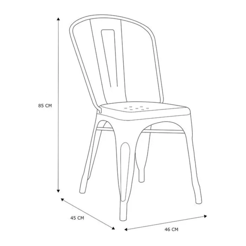 PACK 4 SILLAS TOLIX BASE DE MADERA- BLANCAS - 4