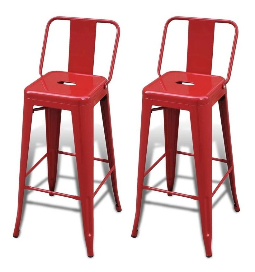 PACK 4 PISOS TABURETES TOLIX, 77 CM RESPALDO BAJO- ROJO - 2