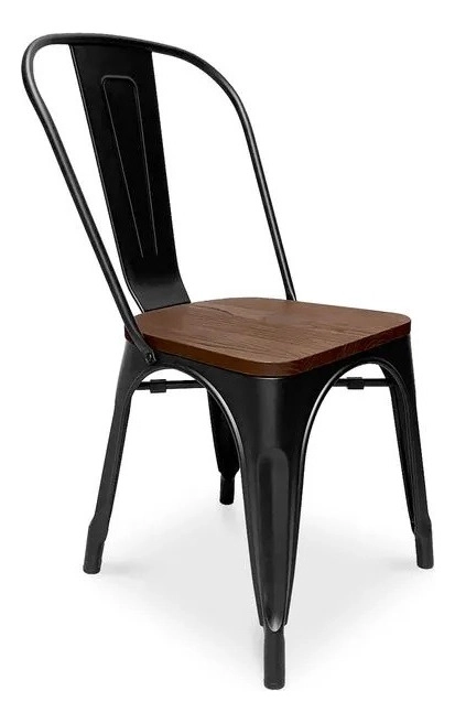 PACK 4 SILLAS TOLIX BASE DE MADERA- NEGRAS - 2