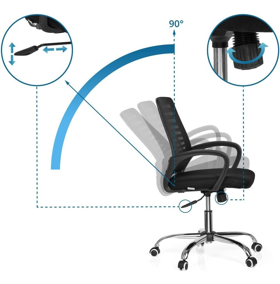 PACK 2 SILLAS DE ESCRITORIO ERGONOMICAS, OFICINA, AJUSTABLES - 7