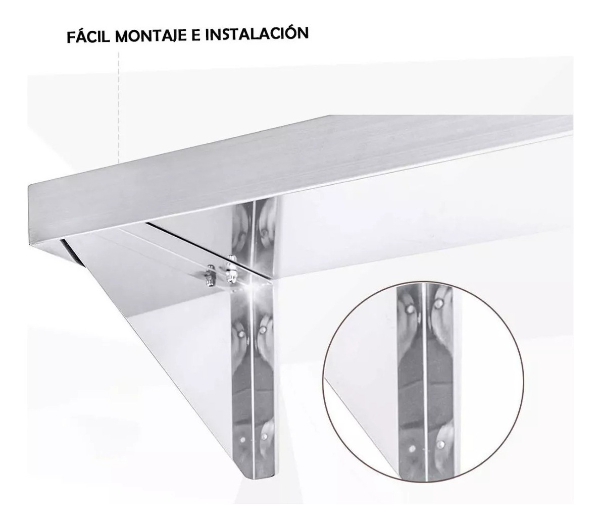 REPISA MURAL ACERO INOX 140CM, RESTAURANT BOZZO - 2