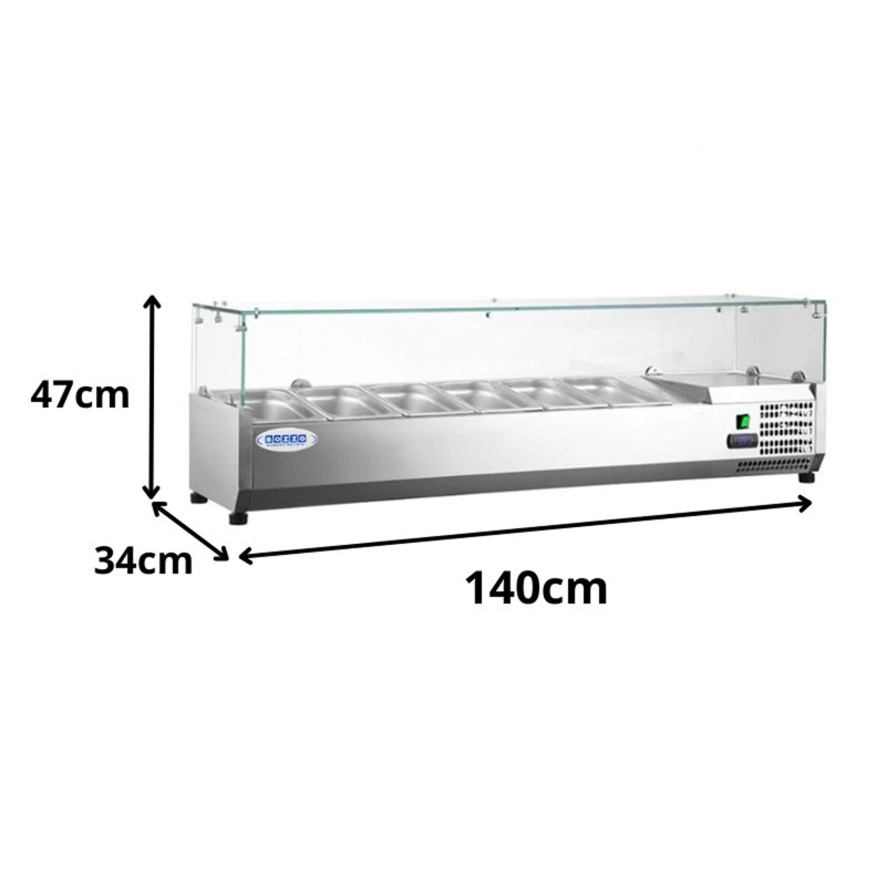 VITRINA REFRIGERADA SALSERA SOBREMESA 140CM, BOZZO - 3