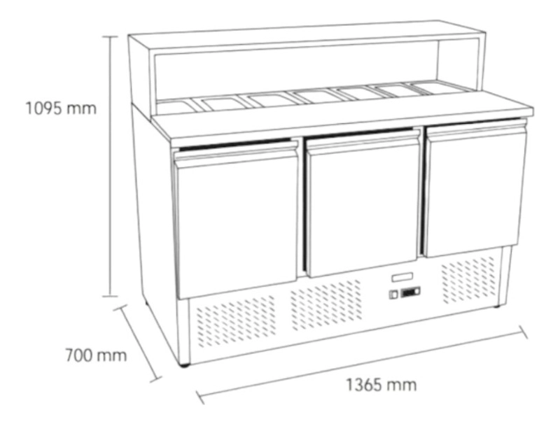 MESON SALSERO CUPULA DE VIDRIO 1.40 MTS ESL-3864 BOZZO - 3