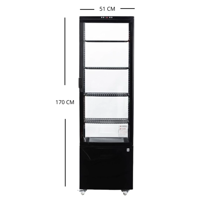 VITRINA VERTICAL PASTELERA R-300 NEGRA  BOZZO - 6
