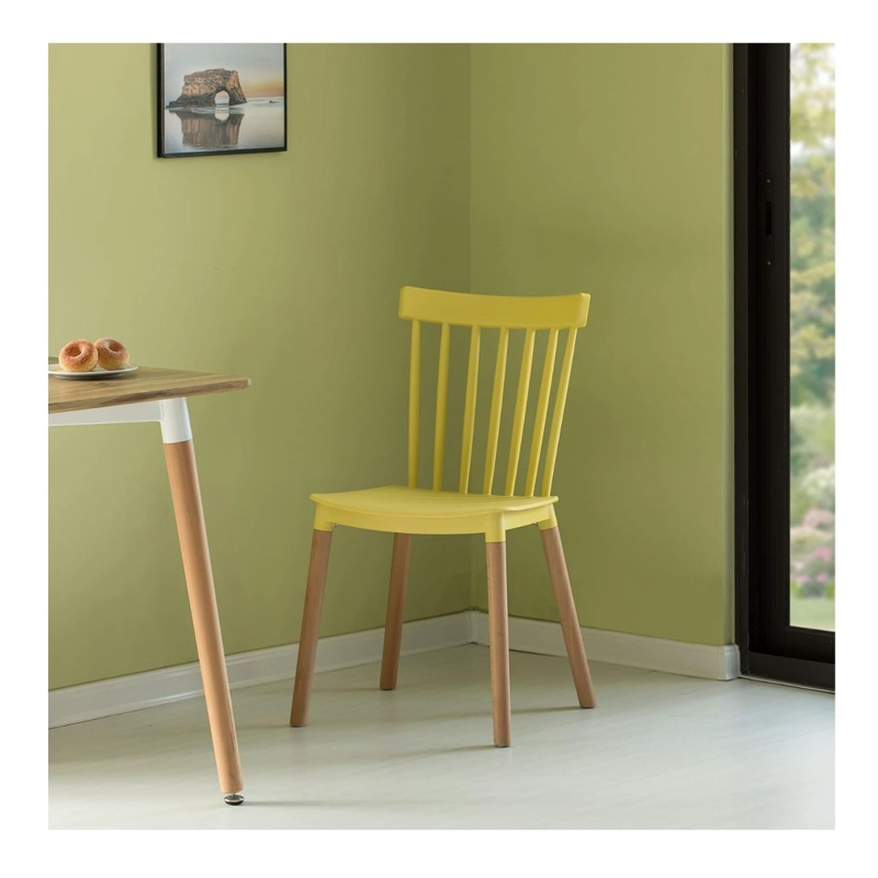 PACK 6 SILLAS WINDSOR COMEDOR, TERRAZA, RESTAURANT- AMARILLA - 7