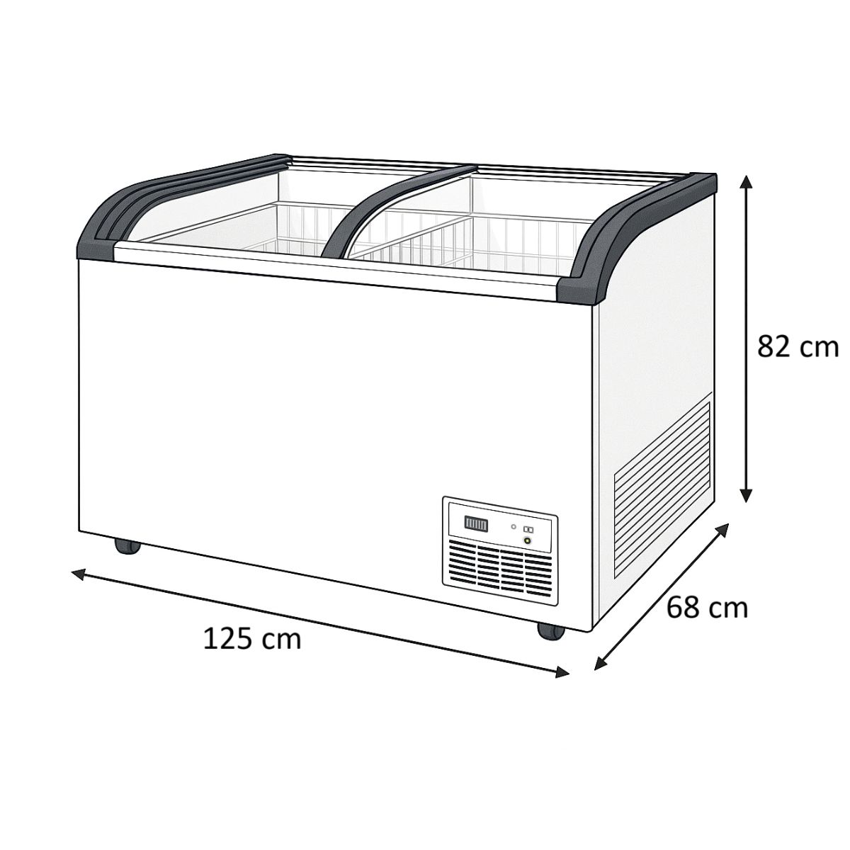 CONGELADORA VIDRIO CURVO SD- 320 LITROS BOZZO - 6
