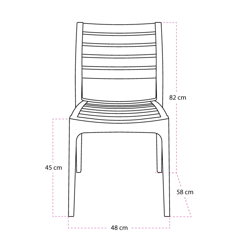 SILLA BURDEOS EXTERIOR APILABLE CAQUI - 3