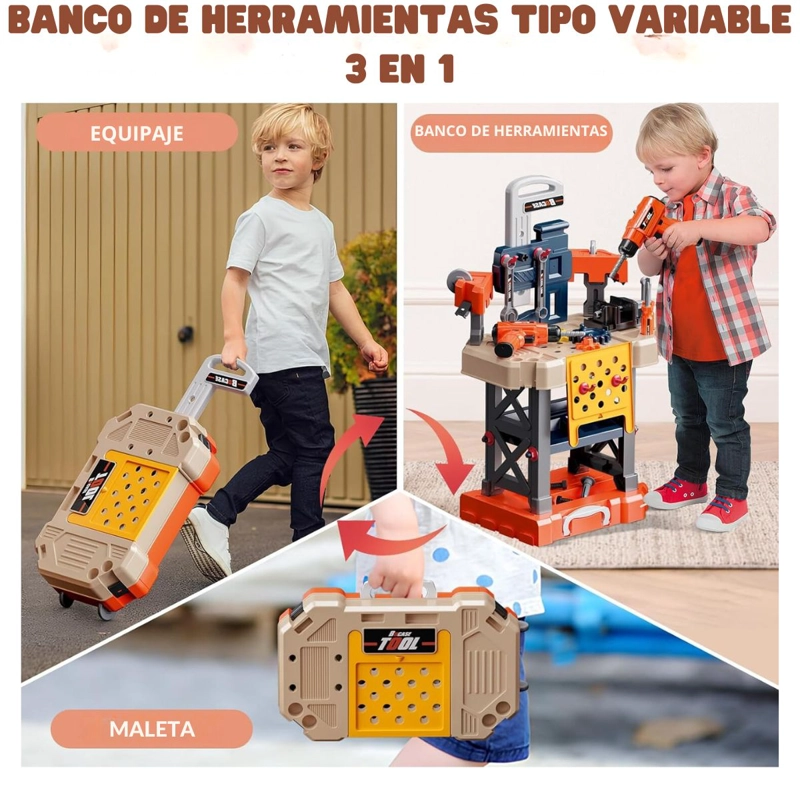 JUEGO MESA DE HERRAMIENTAS KIDS TOOL 78 PSC- 8802 - 3