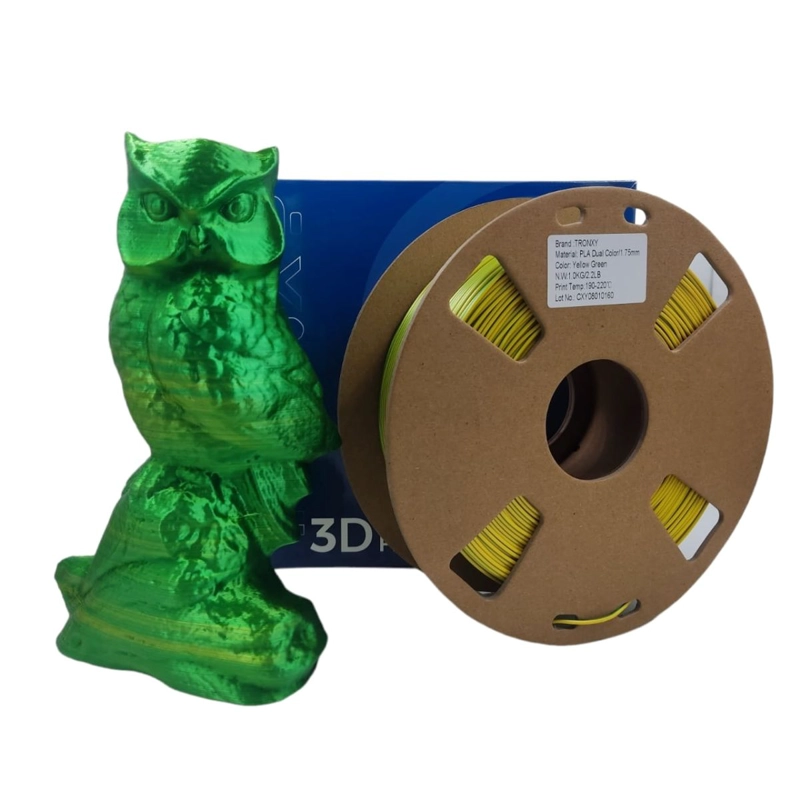 FILAMENTO TRONXY PLA+ SILK (DOUBLE COLOR) YELLOW/GREEN - 1