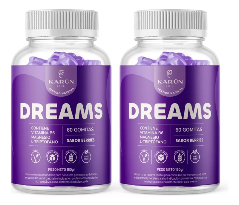 2 FRASCOS X 60UN | DREAMS GOMITAS | SUEÑO DORMIR Y DESCANSO - 1