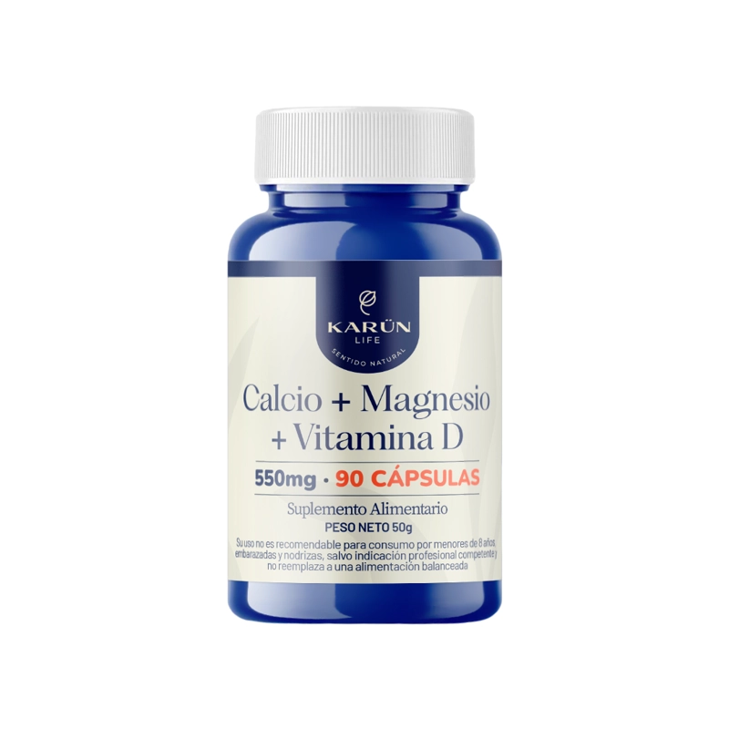 CALCIO + MAGNESIO + VITAMINA D 90 CAPSULAS 550 MG - 1