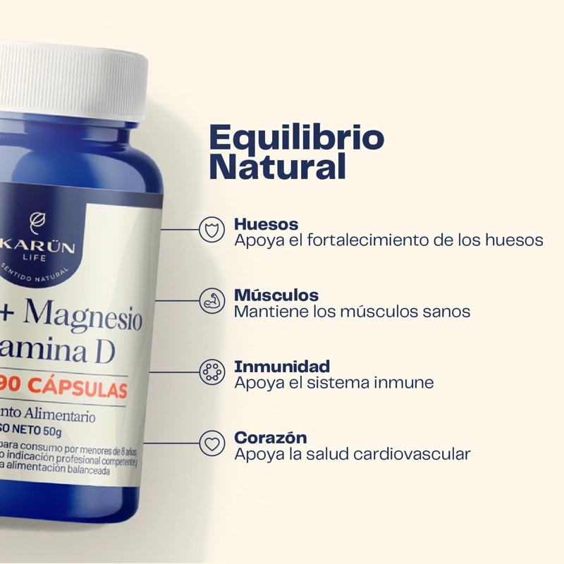 CALCIO + MAGNESIO + VITAMINA D 90 CAPSULAS 550 MG - 3