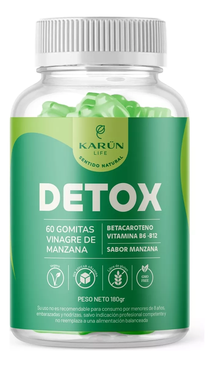 DETOX VINAGRE DE MANZANA | VITAMINA B6 Y B12 | 60 UNIDADES - 1