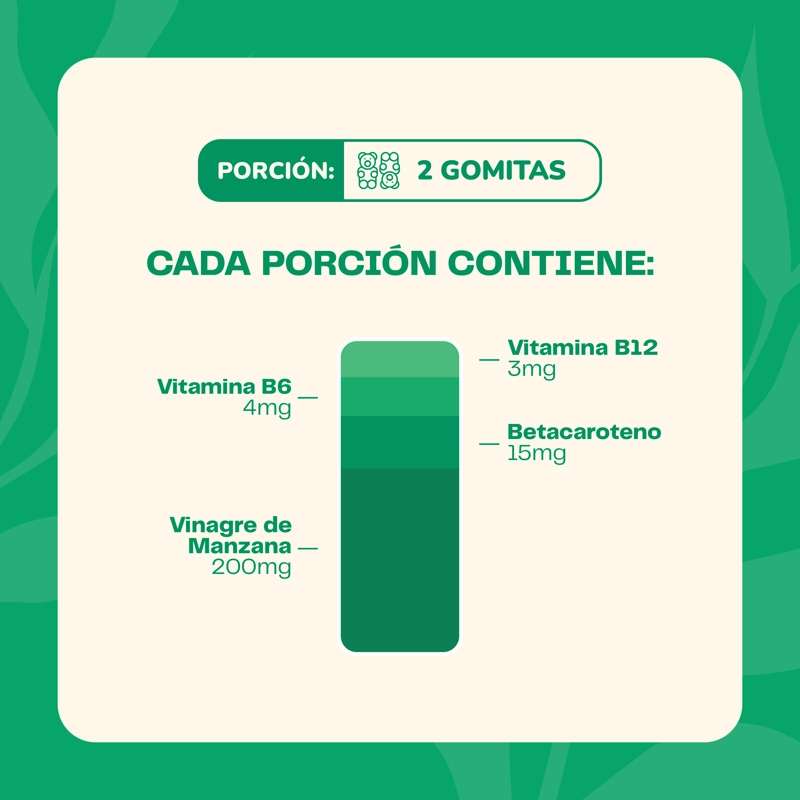 DETOX VINAGRE DE MANZANA | VITAMINA B6 Y B12 | 60 UNIDADES - 5