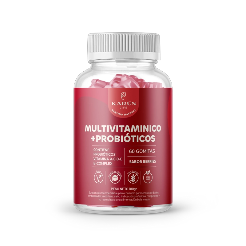 Multivitamínico + Probióticos Vit A-C-D-E-B 60 gomitas  Karun Life - 1