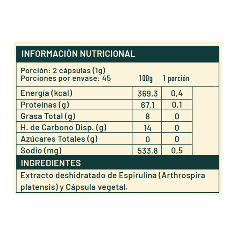 SPIRULINA 90 CAPSULAS 550 MG - 2
