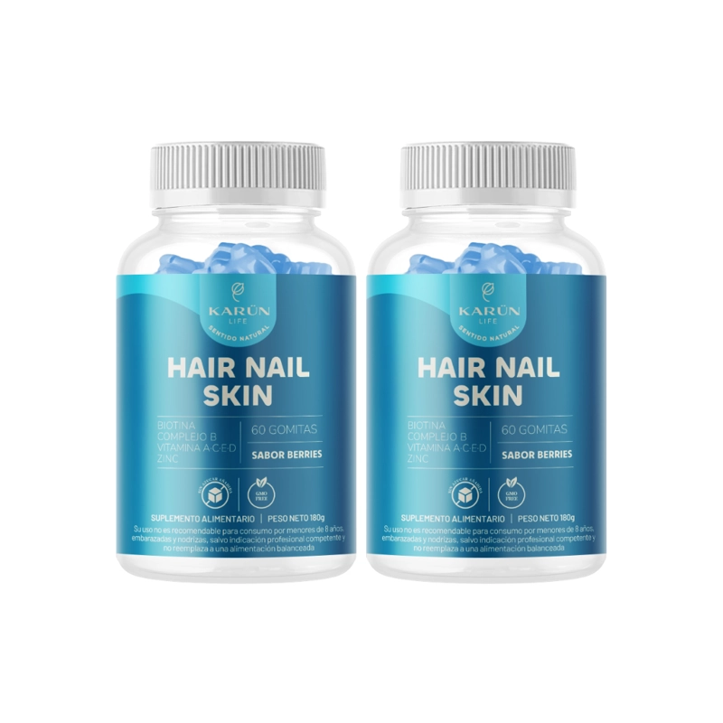 BIOTINA HAIR NAILS & SKIN GOMITAS | PELO UÑAS PIEL 2X 60 UNI - 1