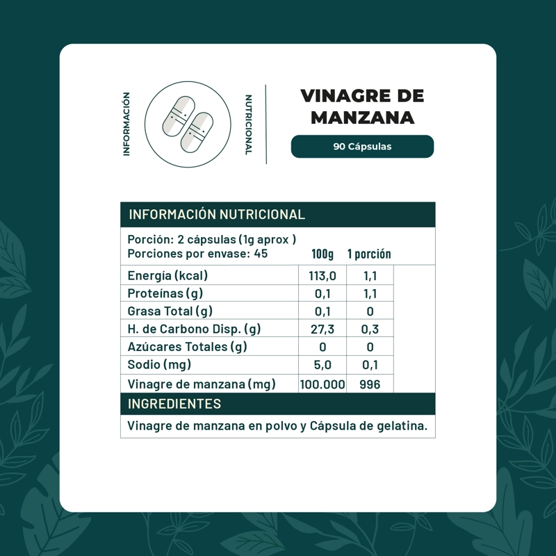 VINAGRE DE MANZANA 90 CAPSULAS 345 MG - 2