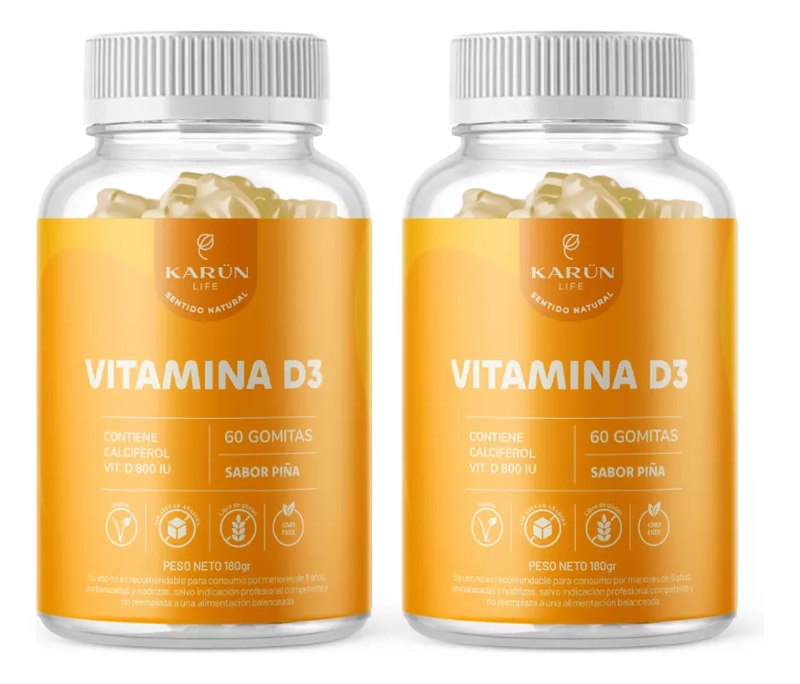 PACK GOMITAS VITAMINA D3 120 UNIDADES- 2 FRASCOS - 1