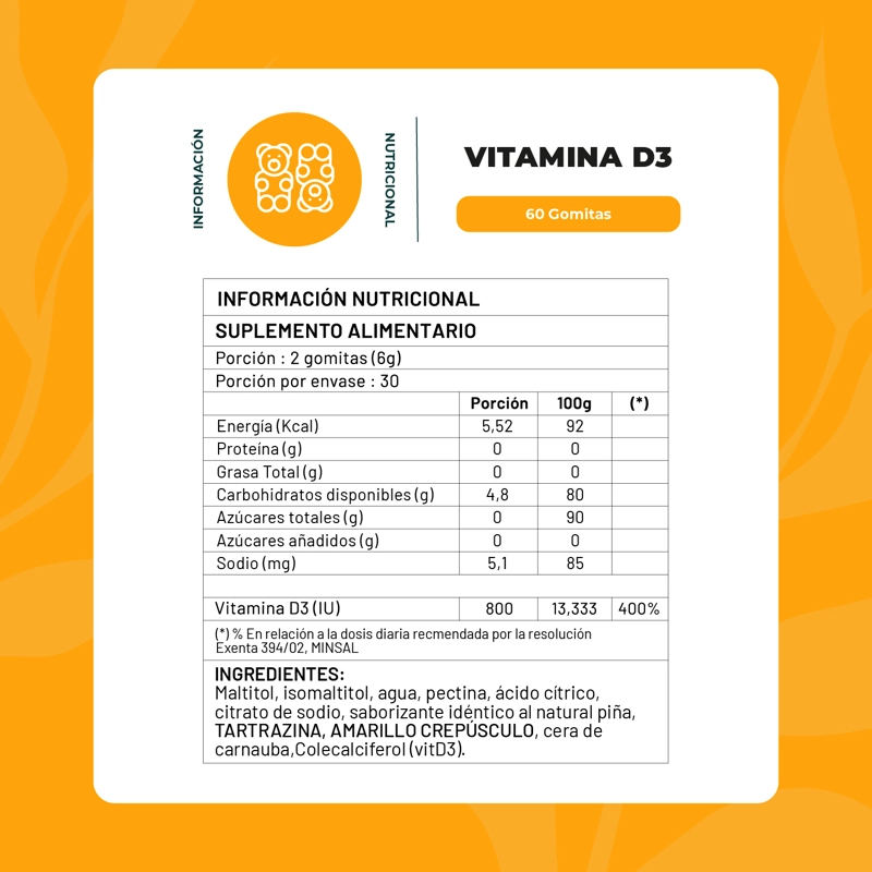 PACK GOMITAS VITAMINA D3 120 UNIDADES- 2 FRASCOS - 2